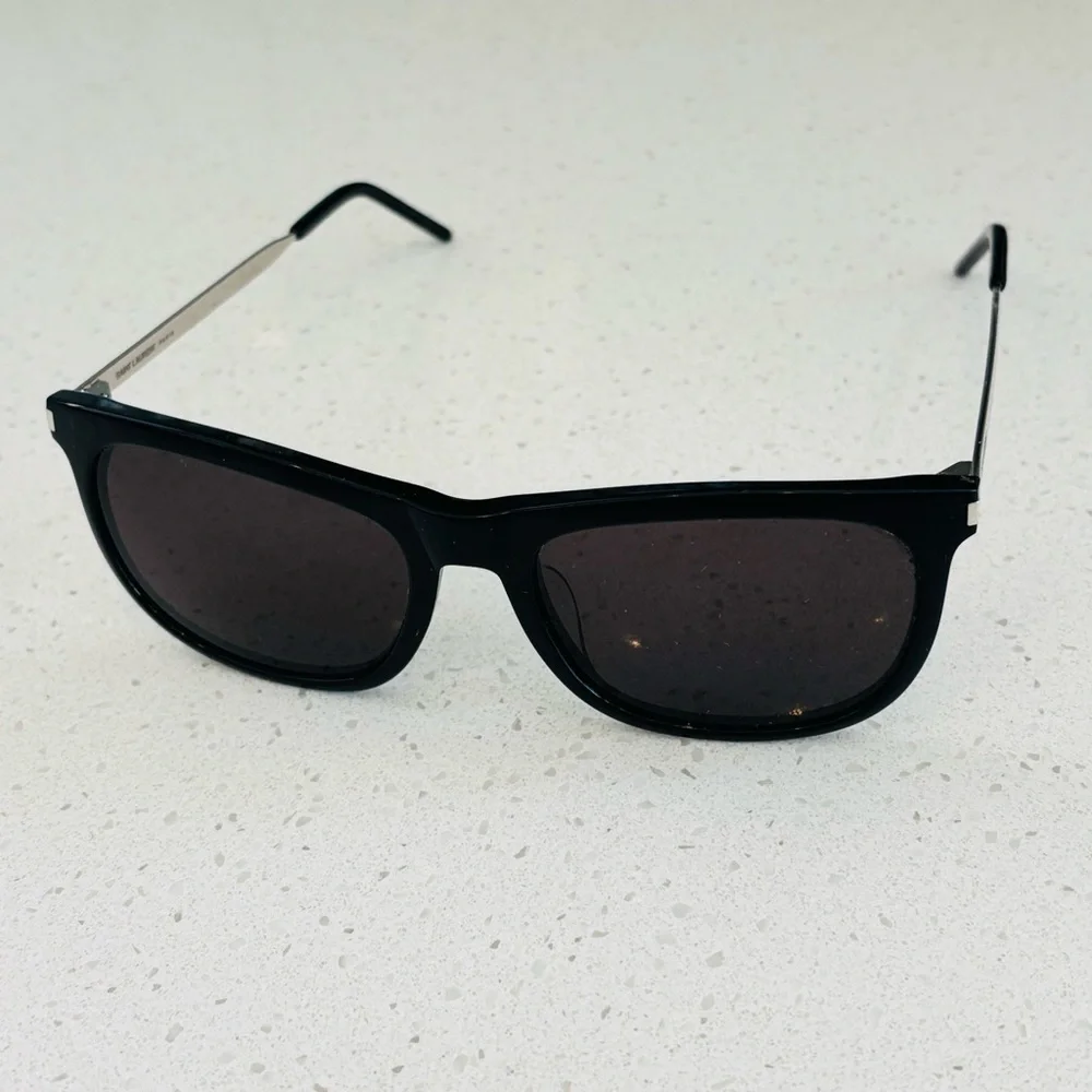 Saint Laurent SL 509-001 Black and Silver Sunglasses Women’s Sporty Designer Lux
